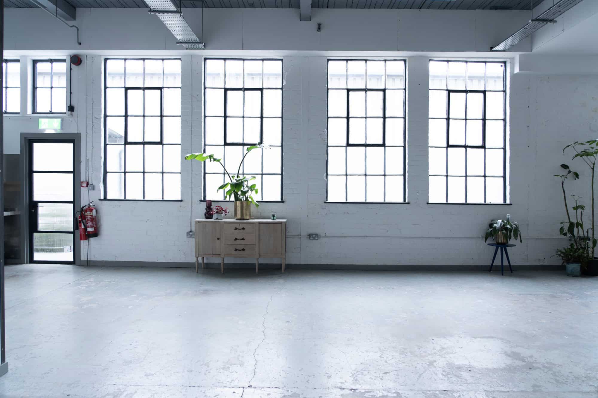 Hatch NW10 - A flexible studio space in London with onsite parking and easy access. The hire includes a number of different backdrops - The Location Guys